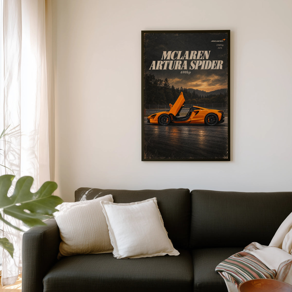 Vintage McLaren Artura Spider Print, Supercar Art