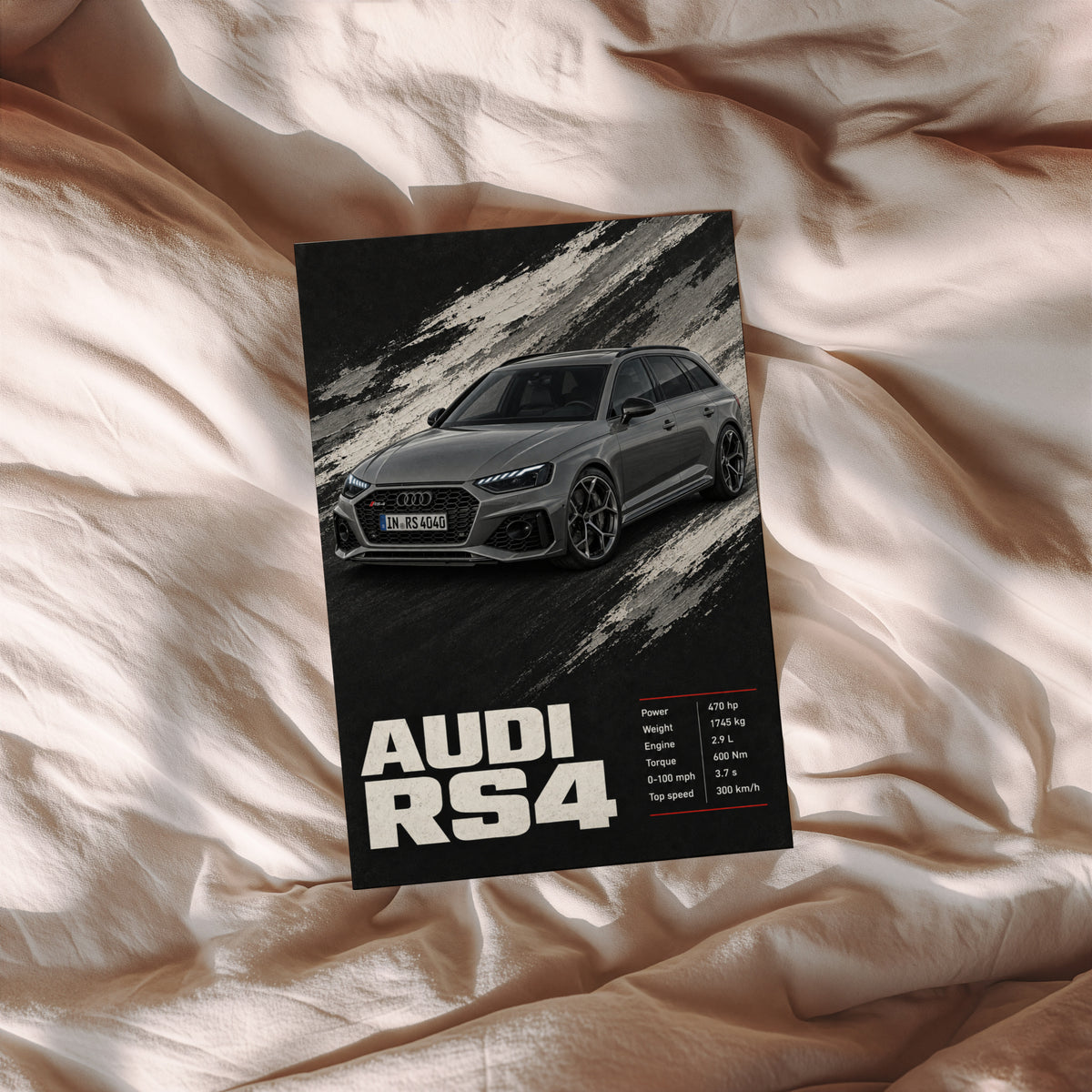 Vintage Audi RS4 Avant Print, Car Wall Art