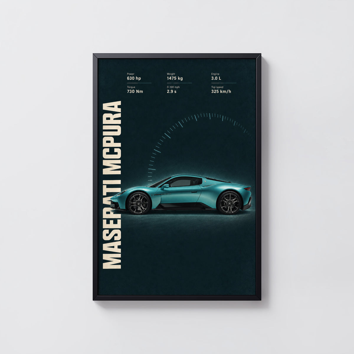 Vintage Maserati MCPura Print, Supercar Wall Art