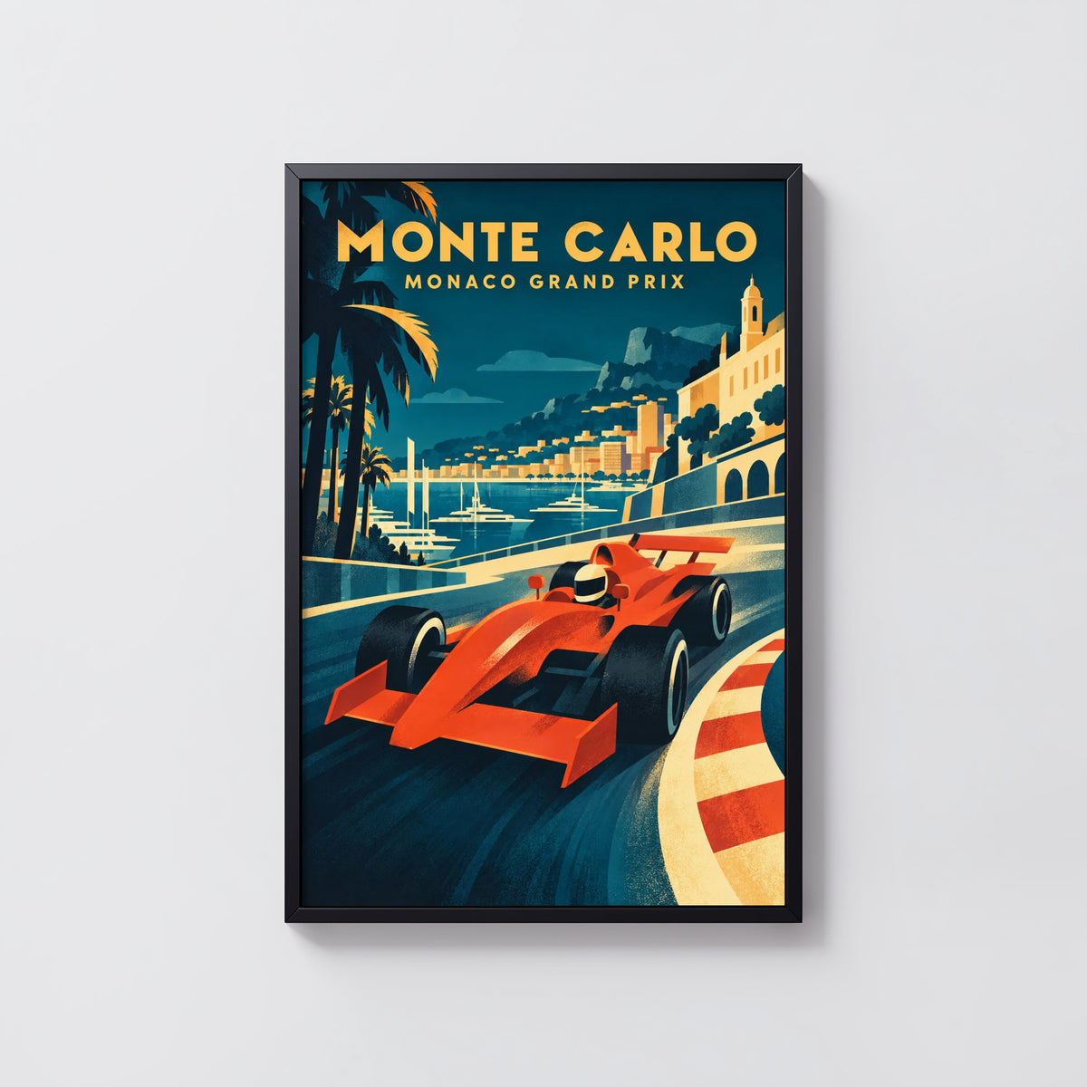 Vintage Monaco Grand Prix Poster, Racing Wall Art, Print