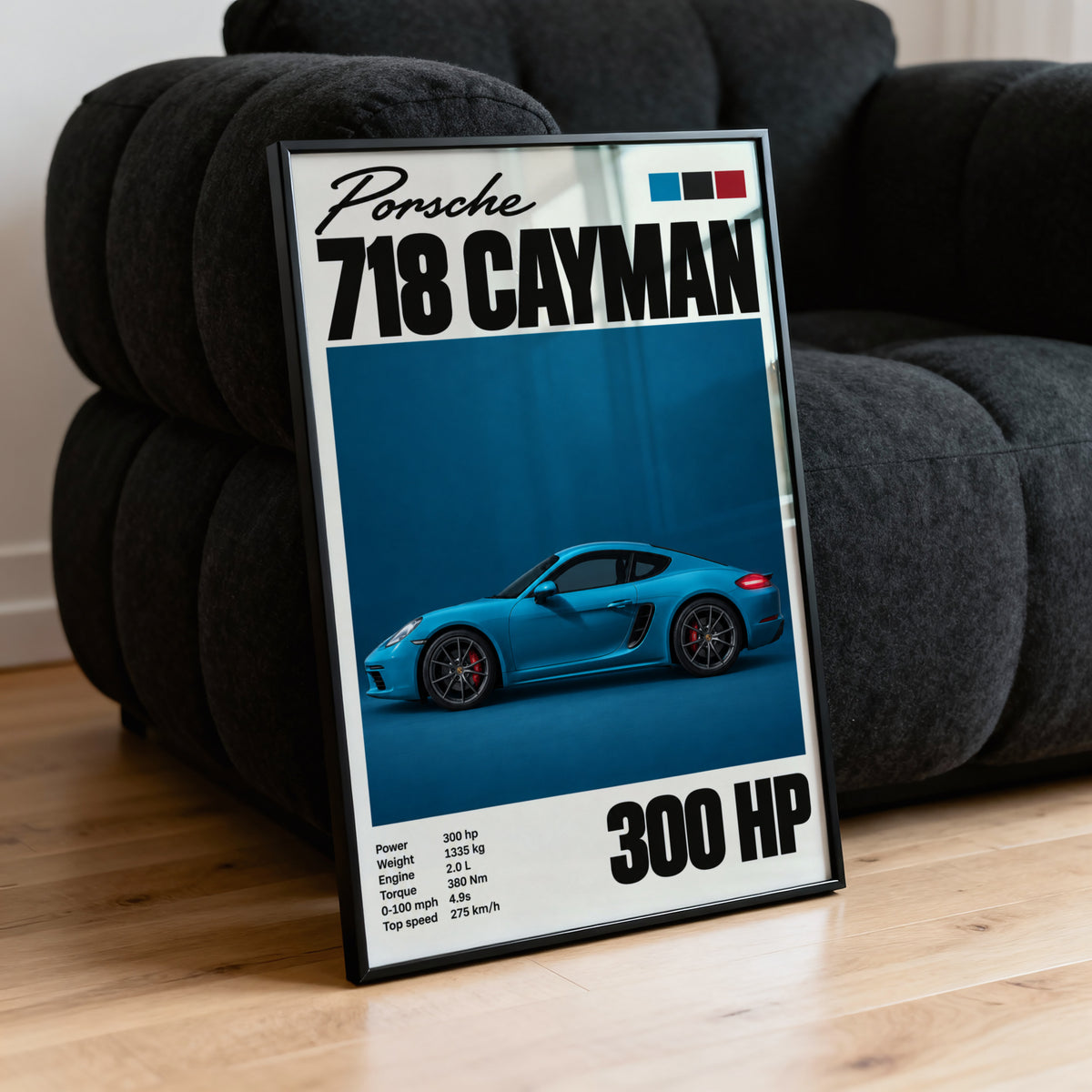 Vintage Porsche Cayman Print, Car Wall Art