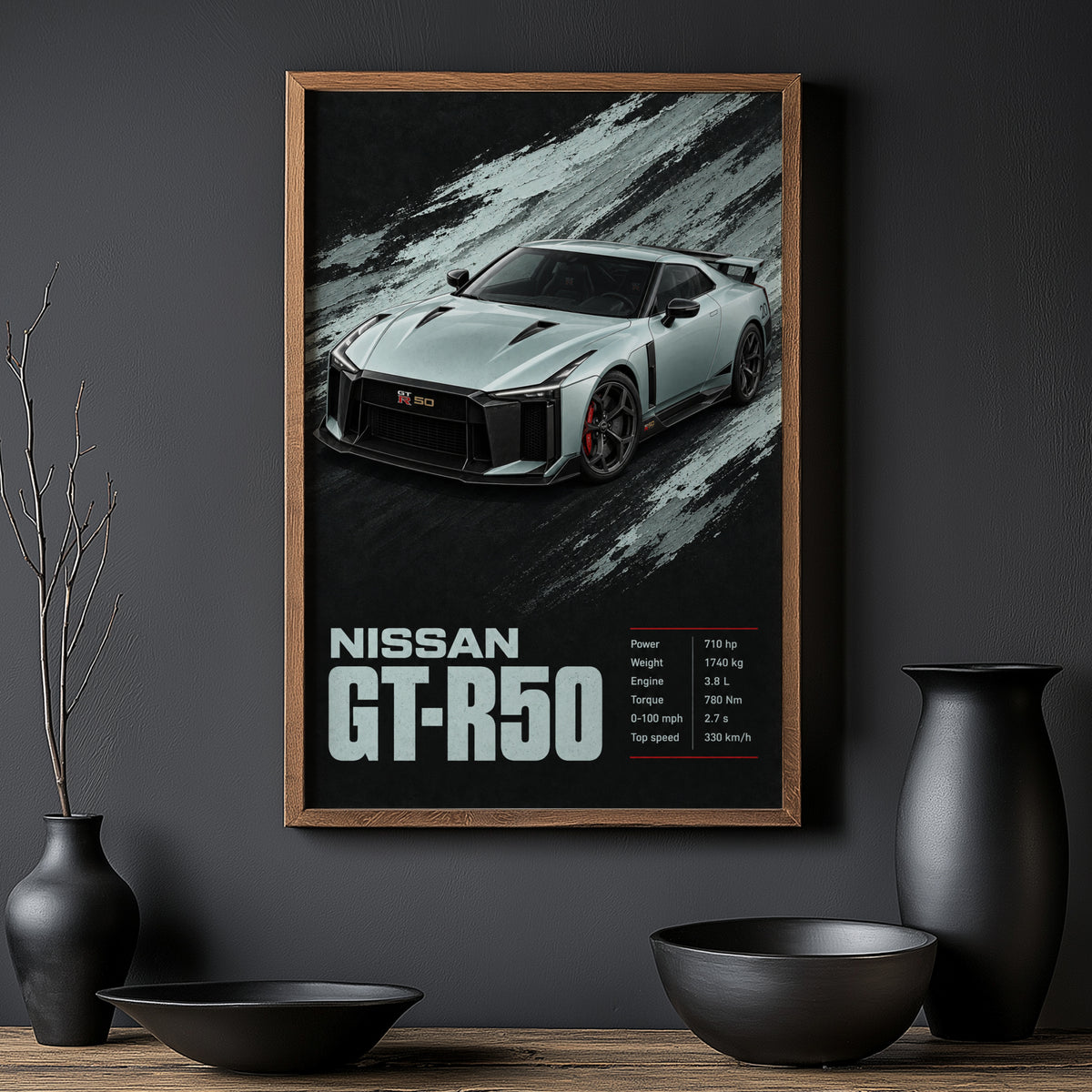 Vintage Nissan GT-R50 Print, Supercar Wall Art
