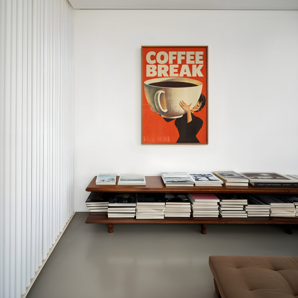 Vintage Coffee Break Print and Poster, Kitchen Wall Art
