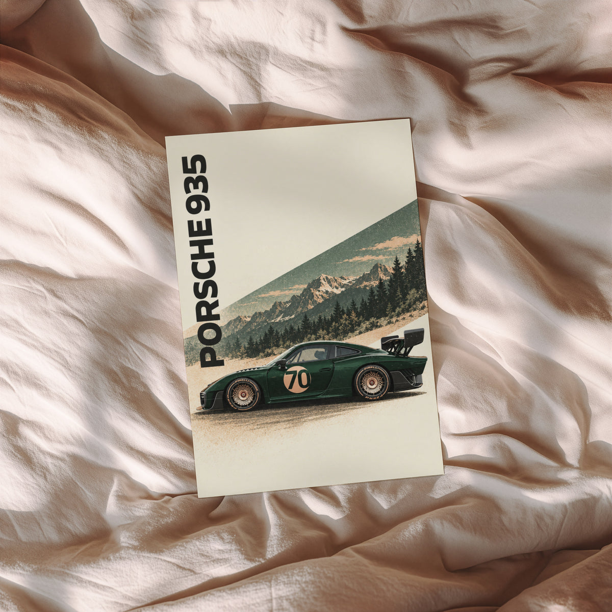 Vintage Porsche 935 Print, Racing Car Wall Art