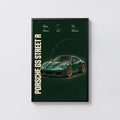 Vintage Porsche GS Street R Print, Green Car