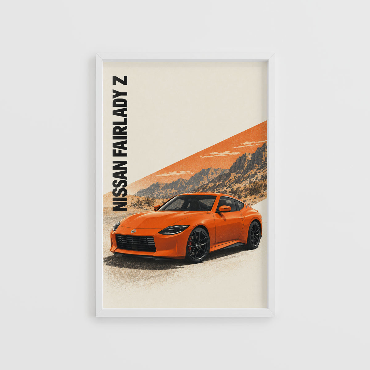 Vintage Nissan Fairlady Z Print, Orange Car Wall Art