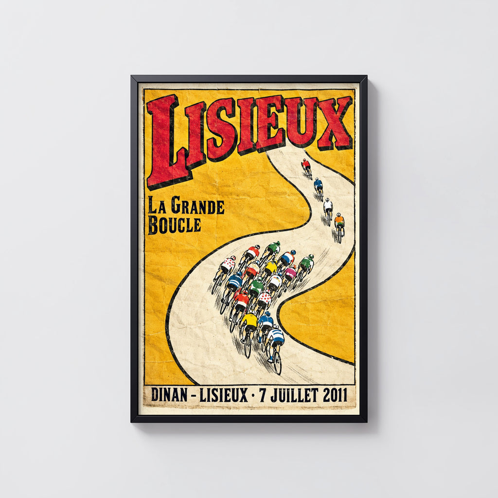 Vintage Lisieux Cycling Poster, Tour de France Wall Art