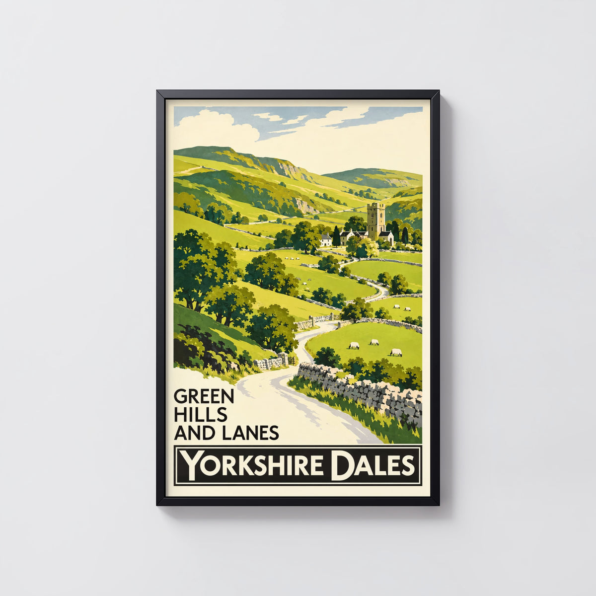 Vintage Yorkshire Dales Poster, Countryside Wall Art Print