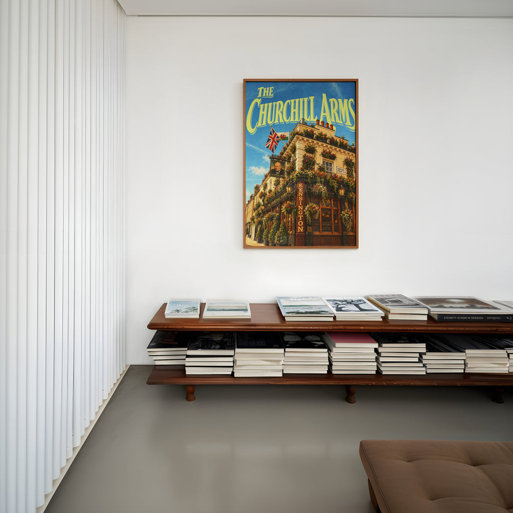 Vintage Churchill Arms Kensington London Poster, Pub Print