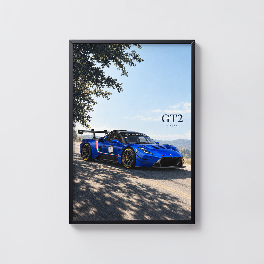 Vintage Maserati GT2 Print, Racing Car Wall Art