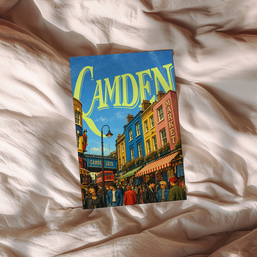 Vintage Camden Market Poster, London Wall Art, Print