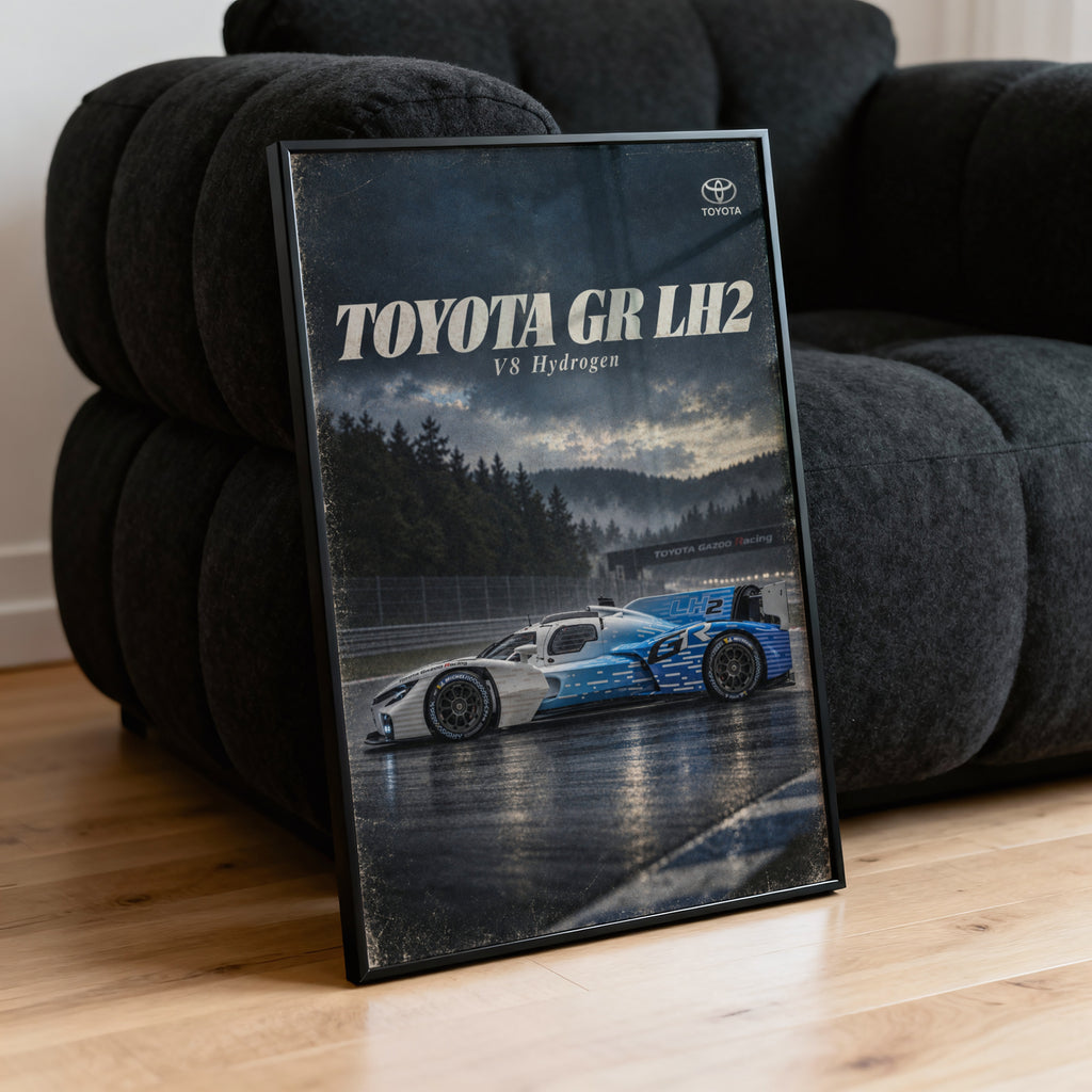 Vintage Toyota GR LH2 Print, Racing Car Wall Art