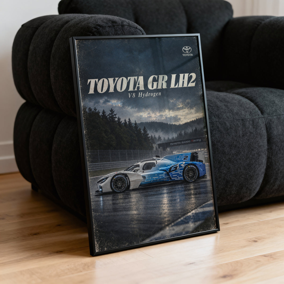 Vintage Toyota GR LH2 Print, Racing Car Wall Art