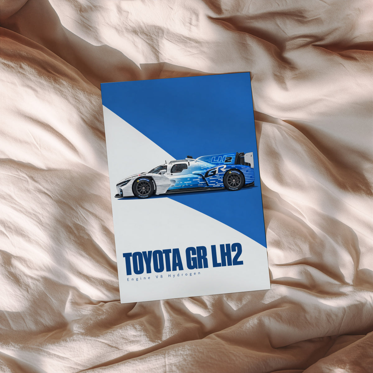 Vintage Toyota GR LH2 Print, Hydrogen Race Car