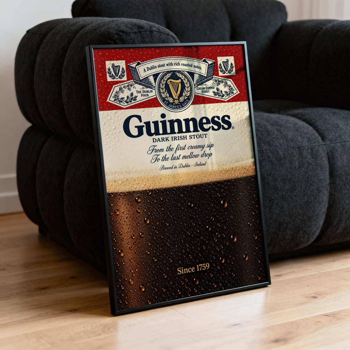 Vintage Guinness Print, Irish Stout Beer Poster, Pub Art