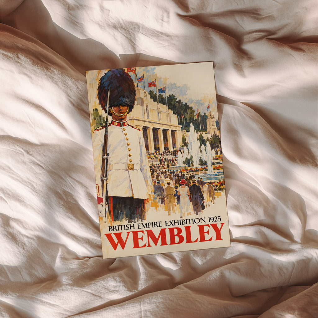 Vintage Wembley London Poster, 1925 Exhibition Wall Art