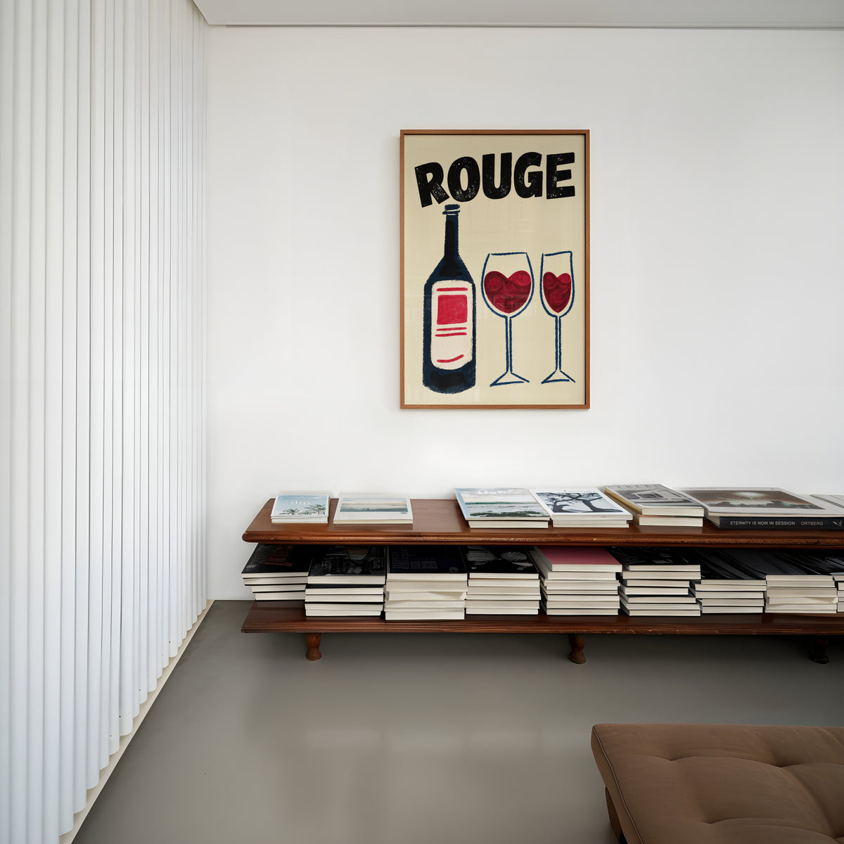 Vintage Rouge Red Wine Print Poster, Kitchen Wall Art