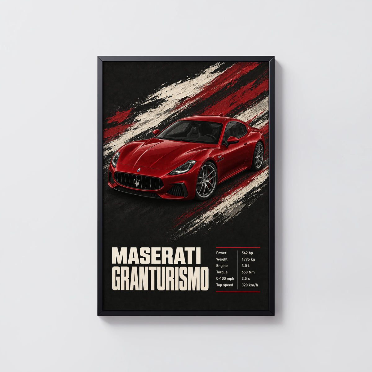 Vintage Maserati GranTurismo Print, Car Wall Art
