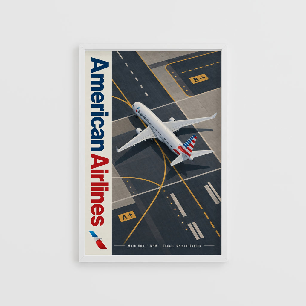 Vintage American Airlines Poster, Aviation Wall Art Print