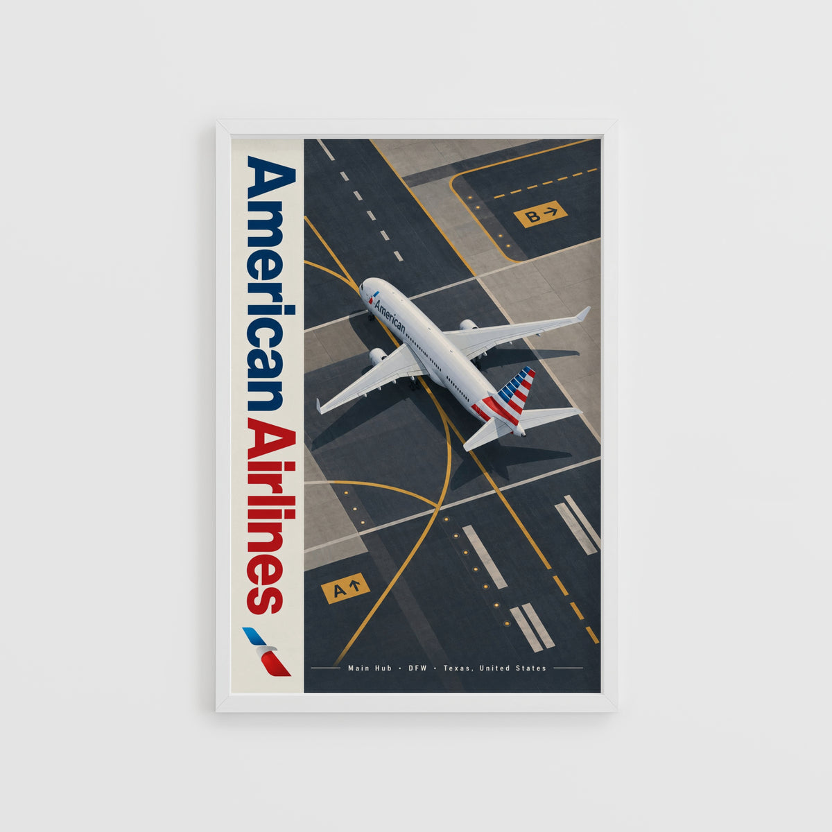 Vintage American Airlines Poster, Aviation Wall Art Print