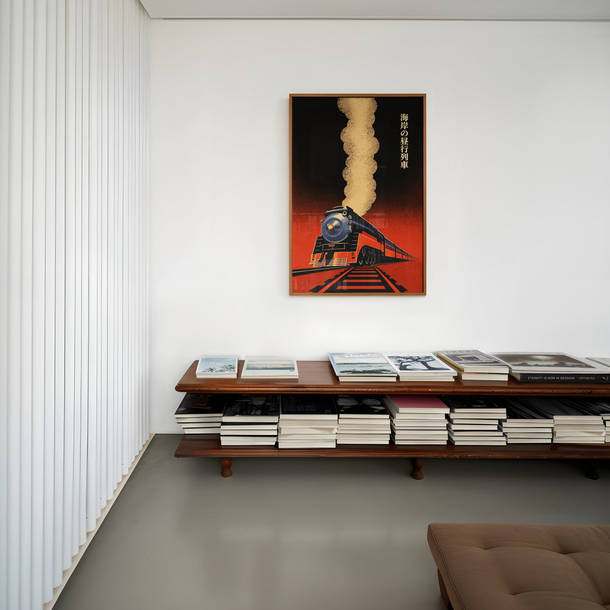Vintage Train Print Poster, Steam Locomotive Wall Art