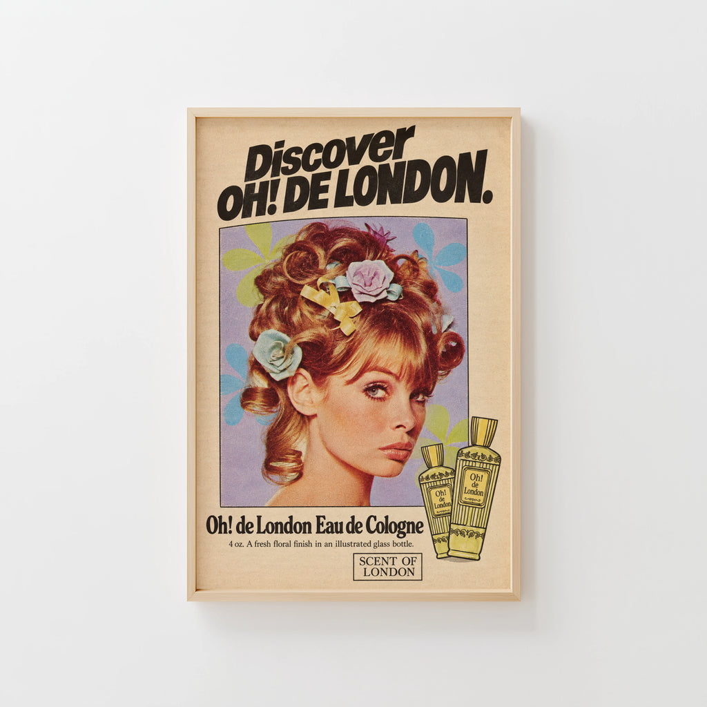 Vintage Perfume Poster, 1960s Fashion Wall Art, Retro Print
