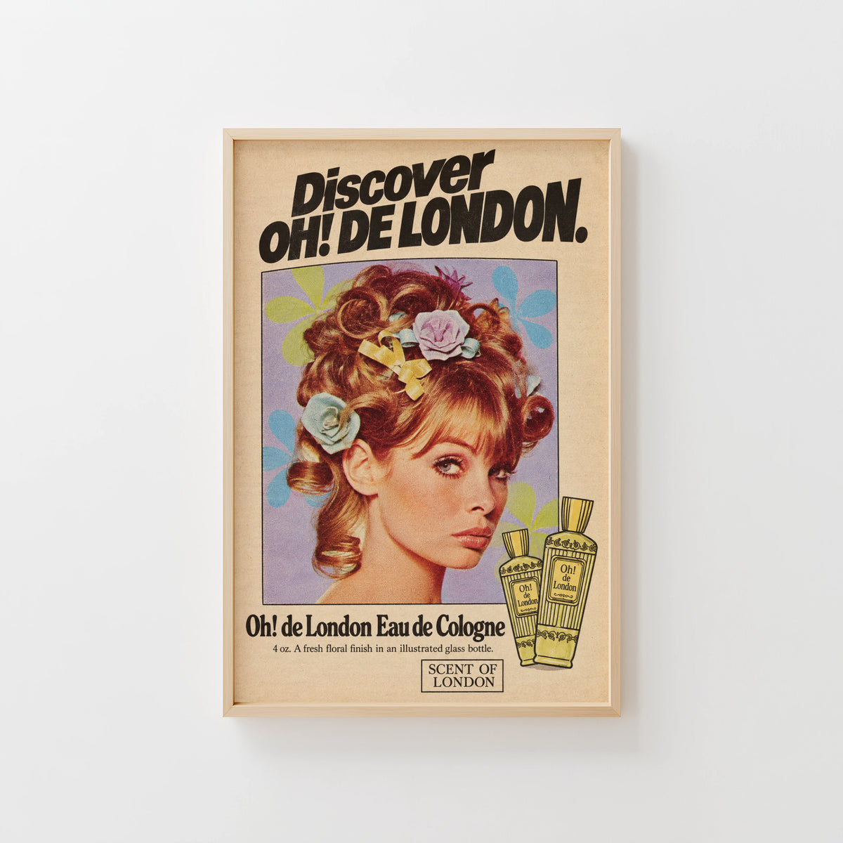 Vintage Perfume Poster, 1960s Fashion Wall Art, Retro Print