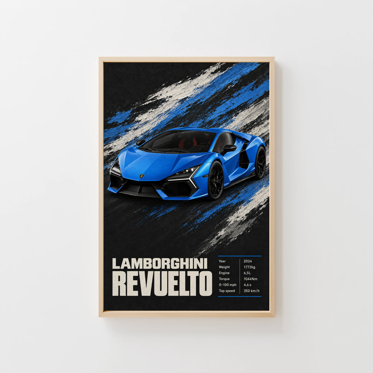 Vintage Lamborghini Revuelto Print, Car Wall Art