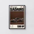 Vintage Koenigsegg Sadairs Print, Hypercar Wall Art