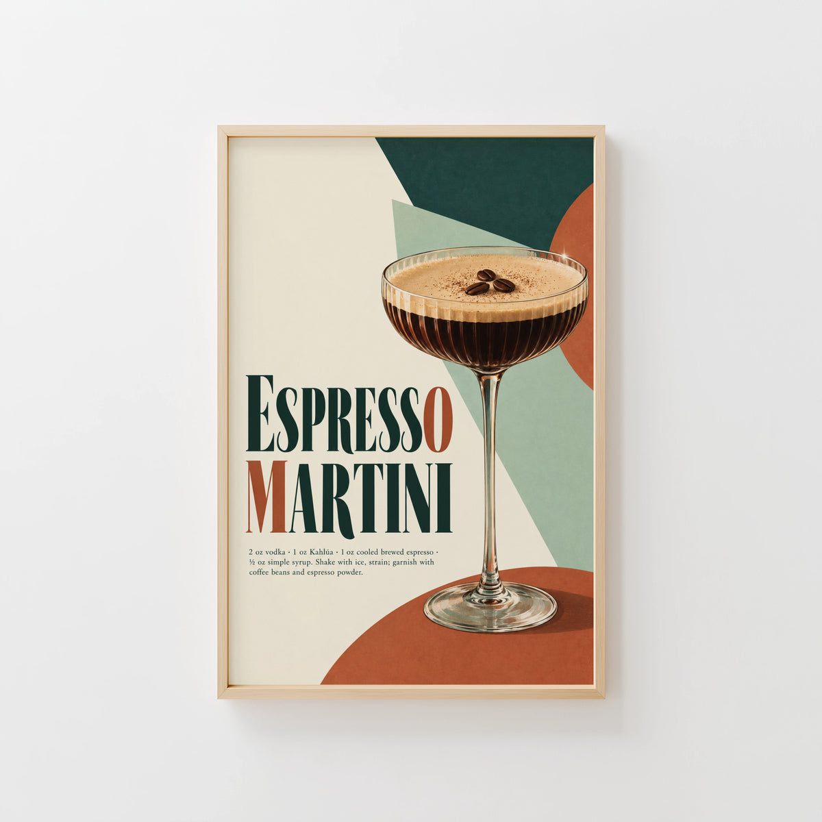 Vintage Espresso Martini Print Poster, Cocktail Art