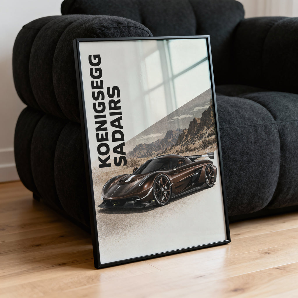 Vintage Koenigsegg Print, Hypercar Wall Art
