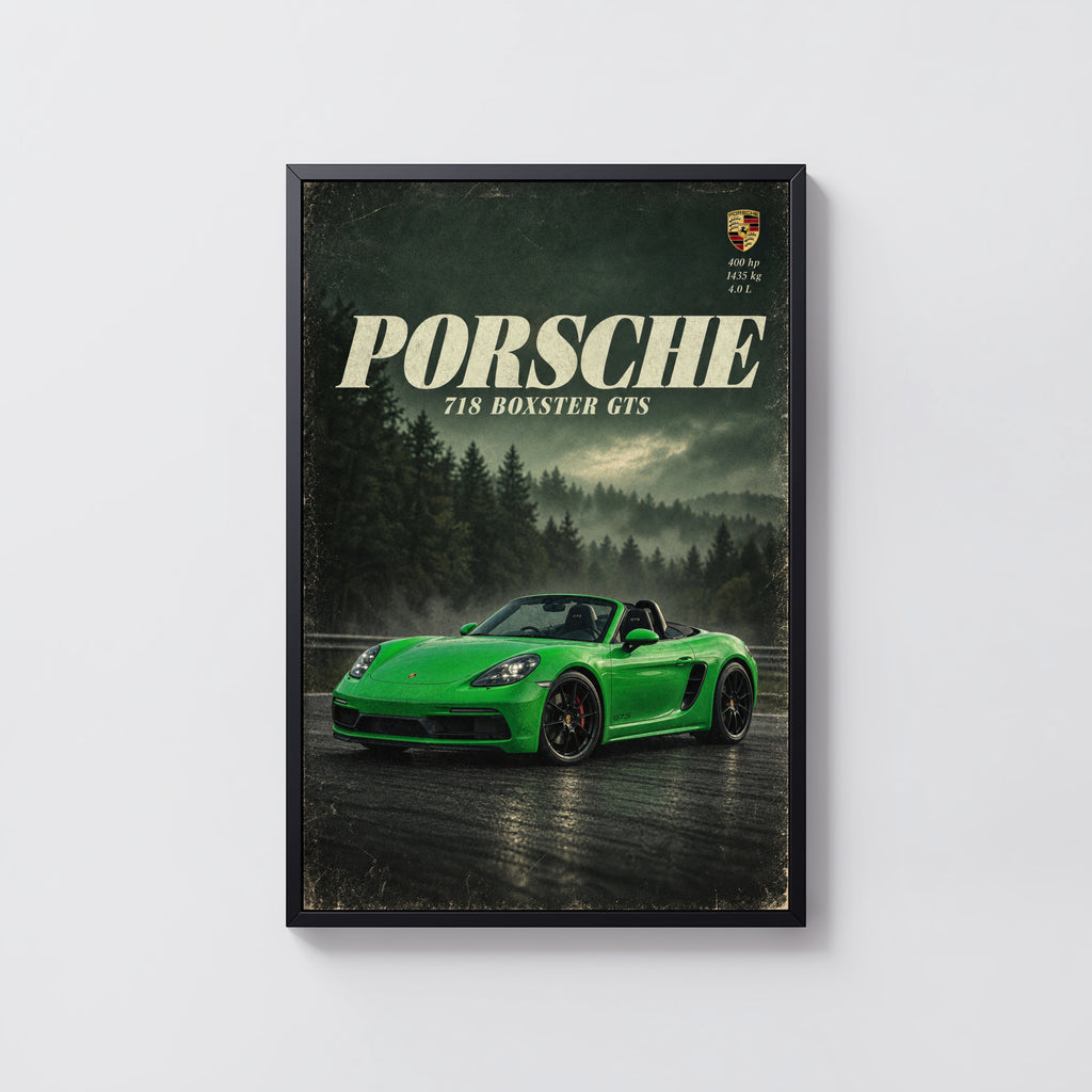 Vintage Porsche Boxster GTS Print, Car Wall Art