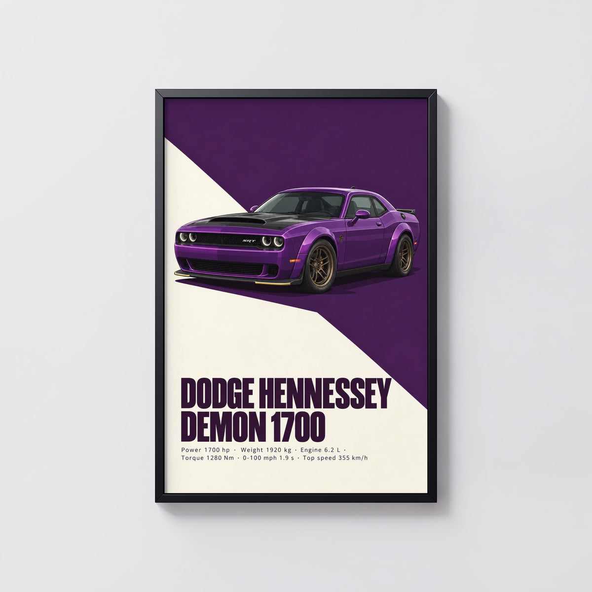 Vintage Dodge Demon Print, Muscle Car Wall Art