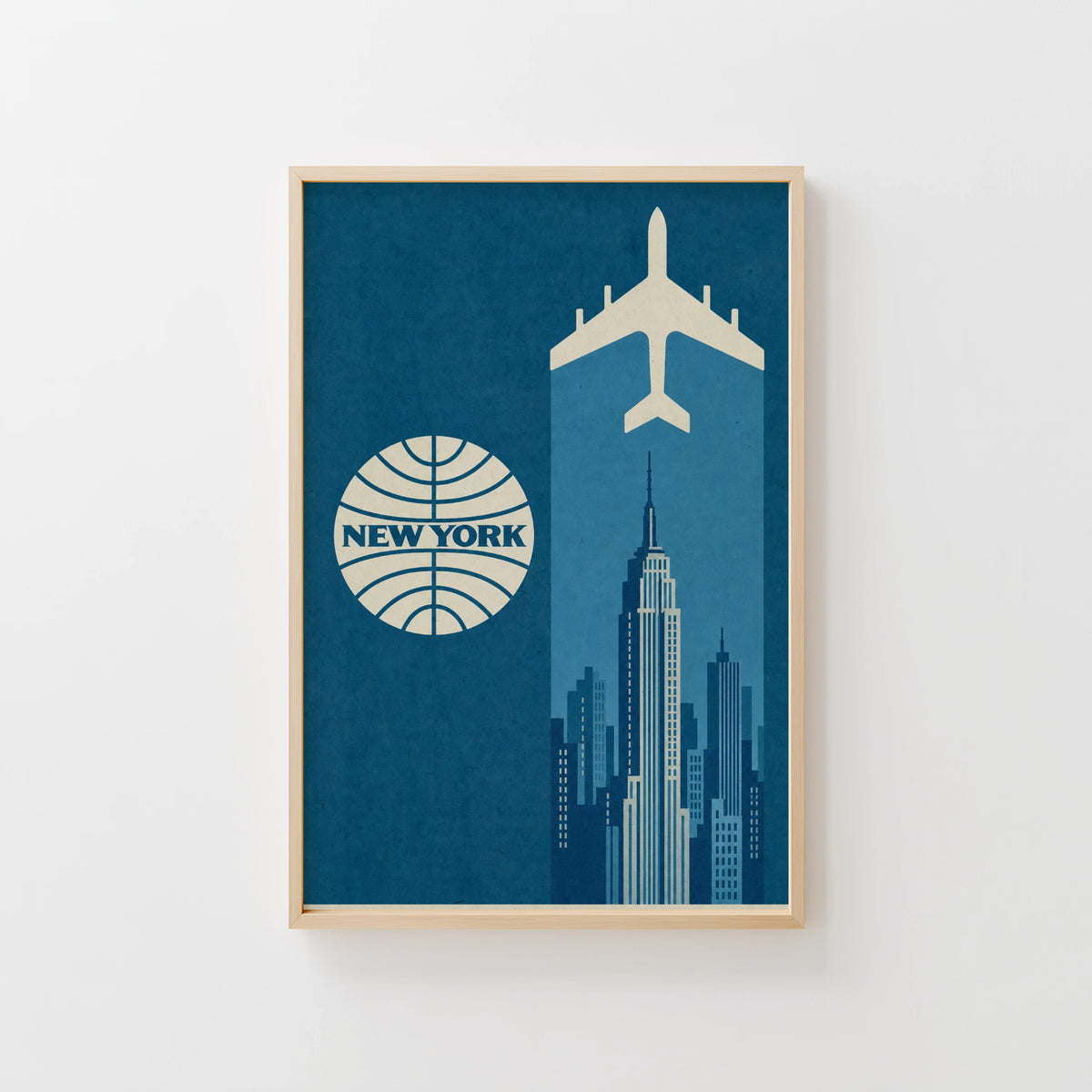 Vintage New York Poster, Skyline Wall Art, Retro Print
