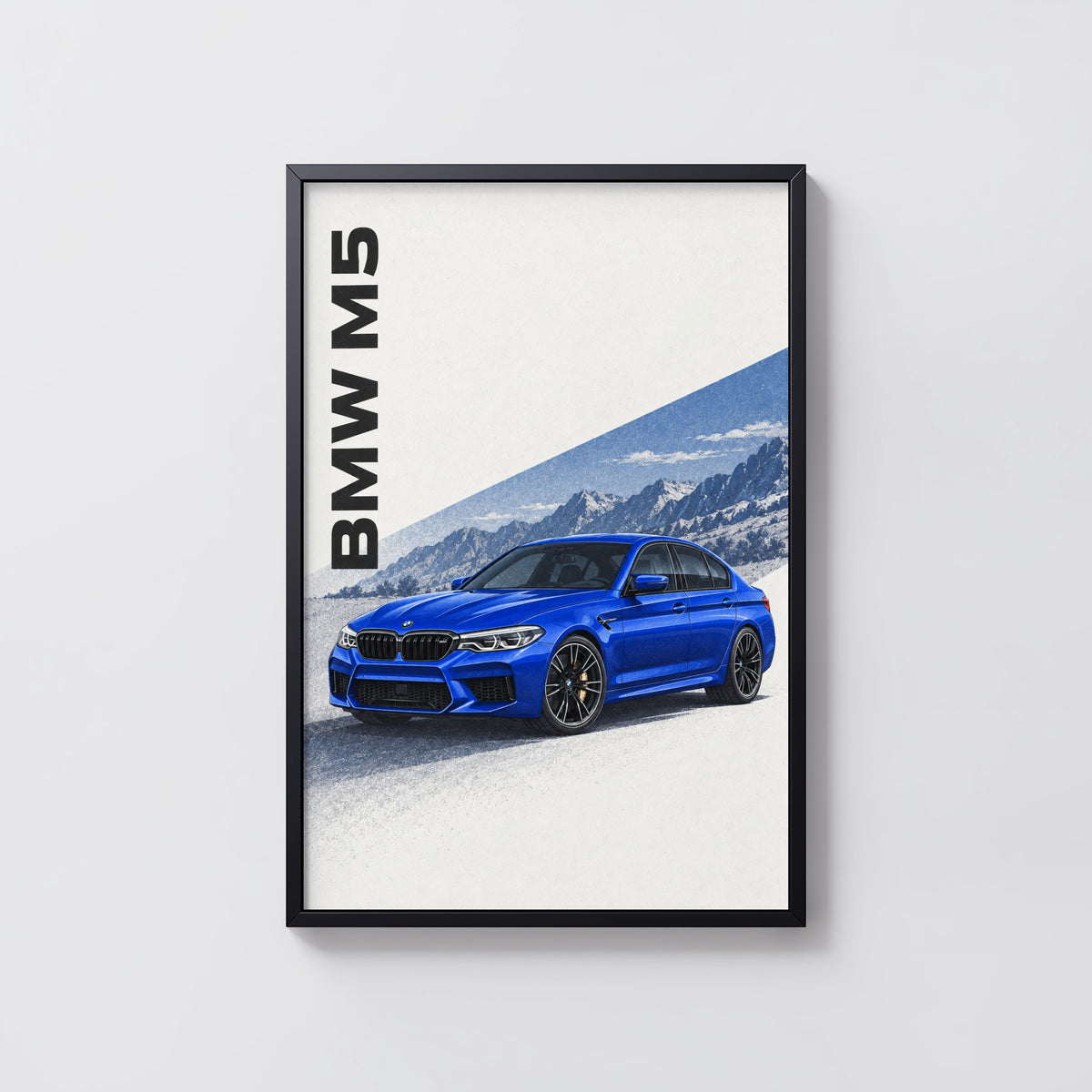 Vintage BMW M5 Print, Blue Car Wall Art