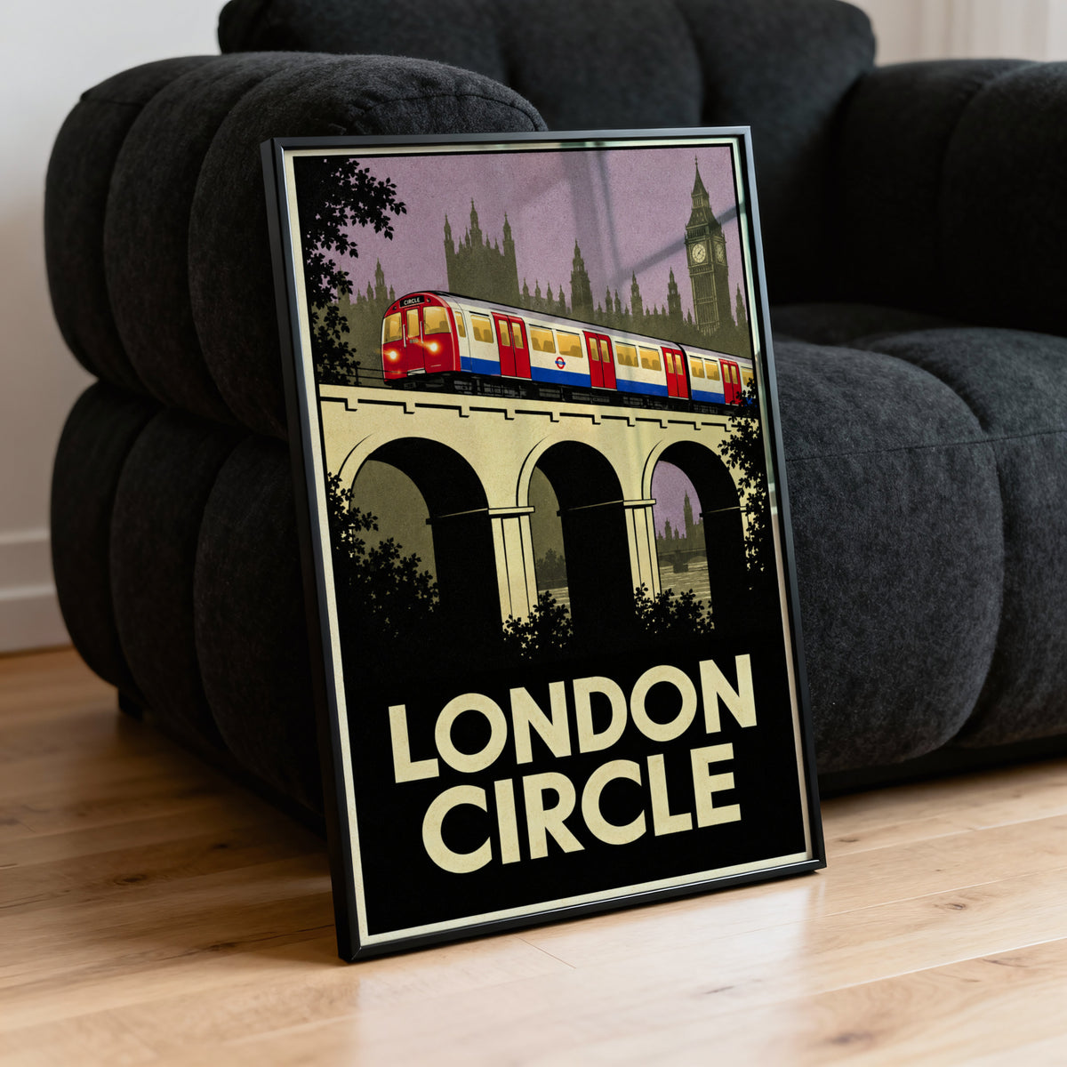 Vintage London Circle Line Print Poster, Underground