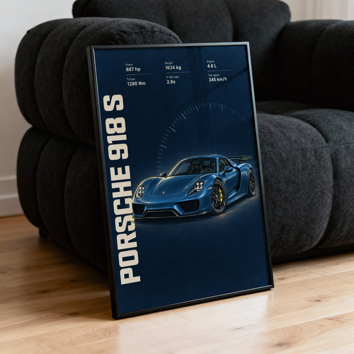 Vintage Porsche 918 S Car Print, Supercar Poster