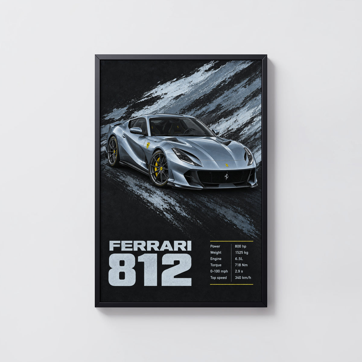 Vintage Ferrari 812 Print, Supercar Wall Art