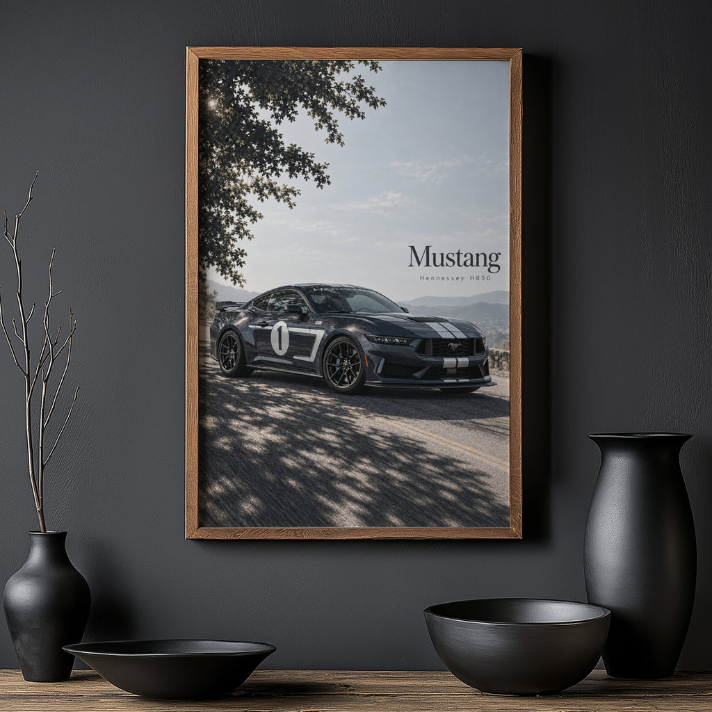 Vintage Mustang Hennessey H850 Car Print, Poster