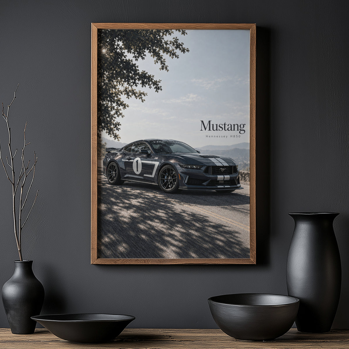 Vintage Mustang Hennessey H850 Car Print, Poster
