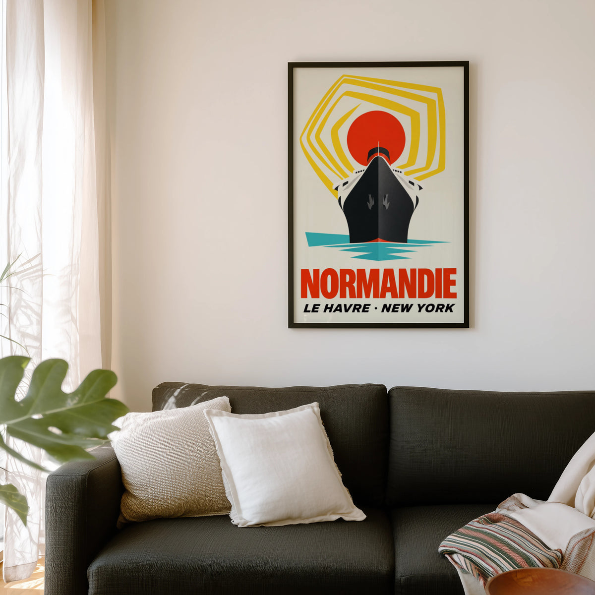 Vintage Normandie Ocean Liner Poster, Le Havre Print