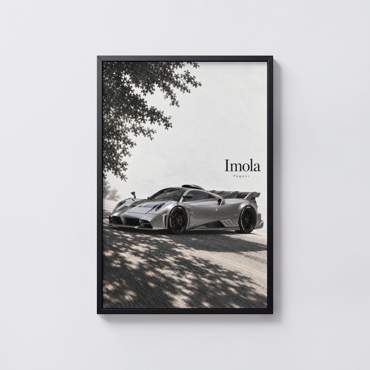Vintage Pagani Imola Print, Supercar Wall Art