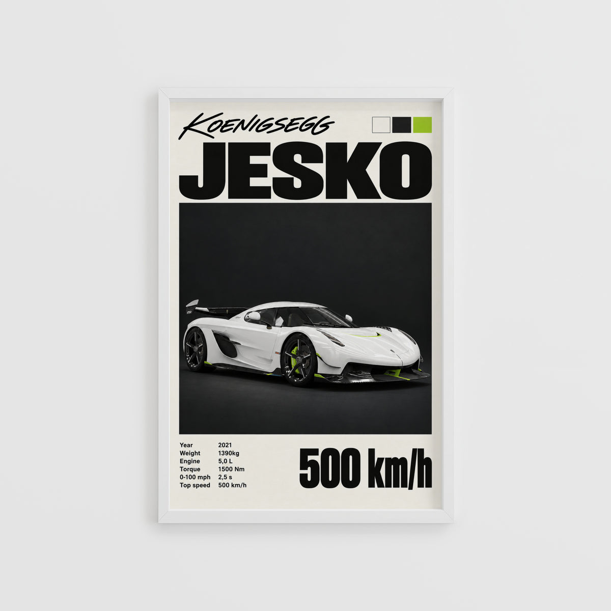 Vintage Koenigsegg Jesko Print, Hypercar Wall Art