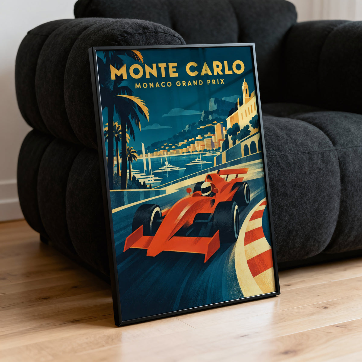 Vintage Monaco Grand Prix Poster, Racing Wall Art, Print