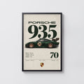 Vintage Porsche 935 Print, Racing Car Wall Art