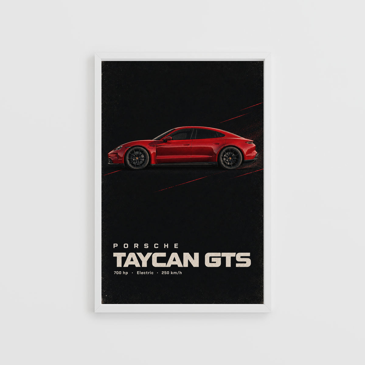 Vintage Porsche Taycan GTS Print, Car Poster, Wall Art