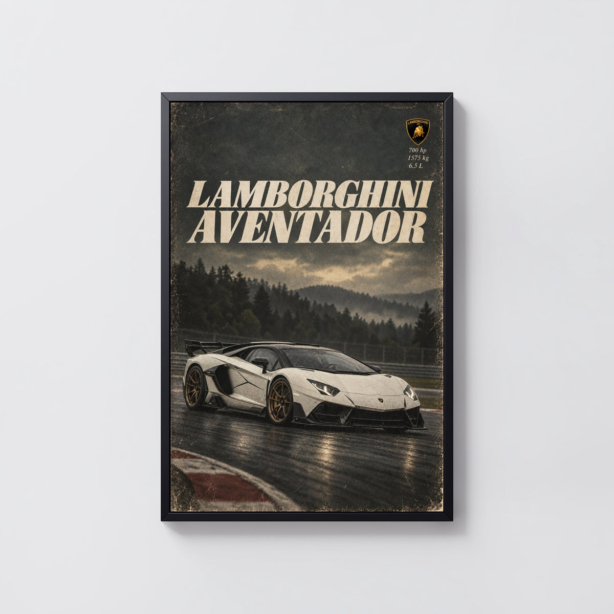 Vintage Lamborghini Aventador Print, Supercar Poster