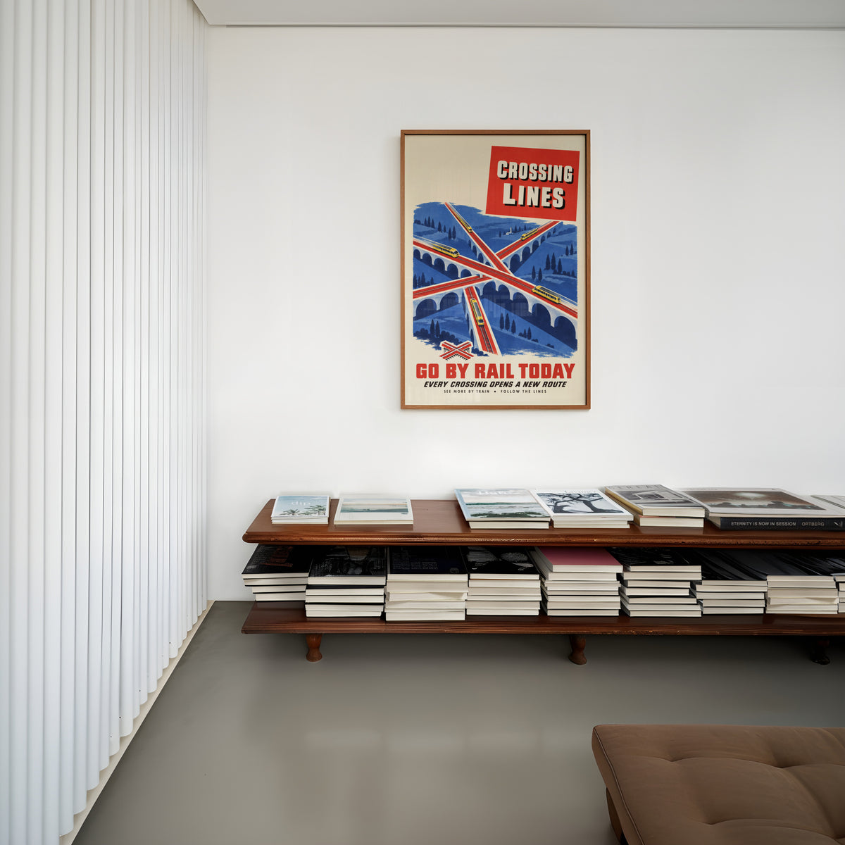 Vintage Train Print Poster, Railway Viaduct Wall Art