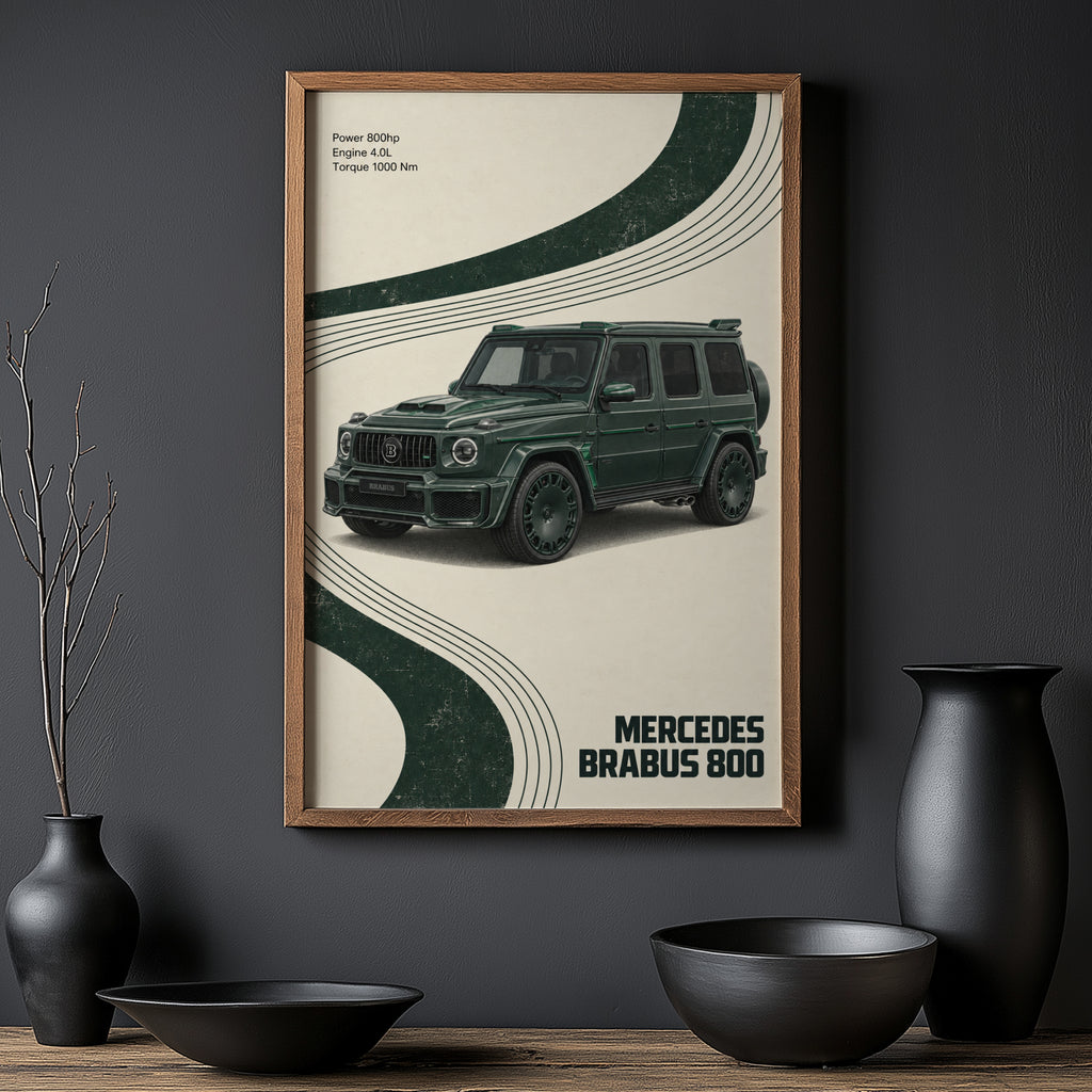Vintage Mercedes Brabus G Wagon Print, Car Wall Art