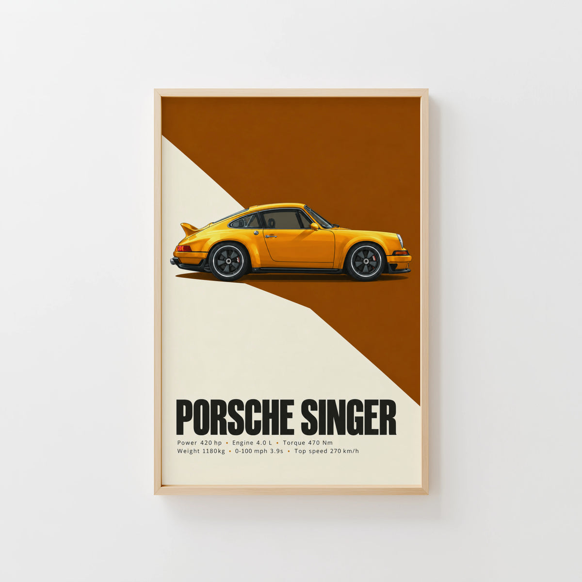 Vintage Porsche Singer Car Print, Wall Art
